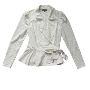 Privy White Tie Waist Blazer S